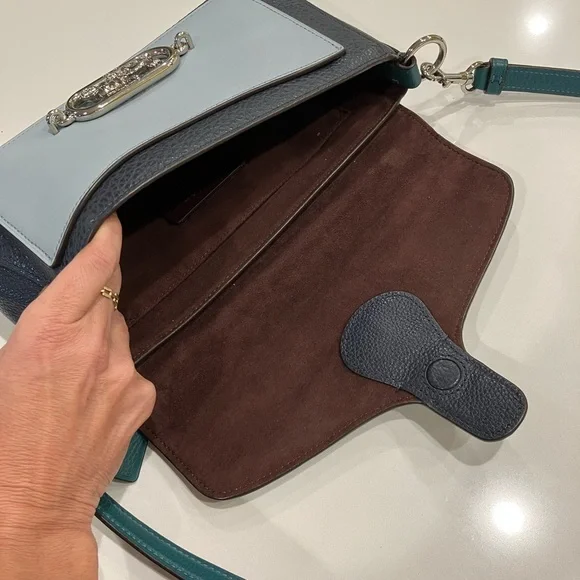 Coach Teal and Gray Crossbody Bag